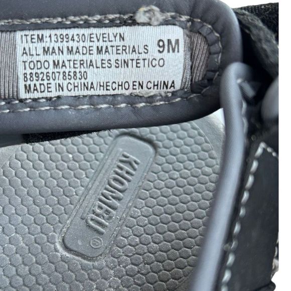 Khombu Women's Black Gray Adjustable Strap River Walk Hiking Sandals Size 9M - Picture 8 of 13